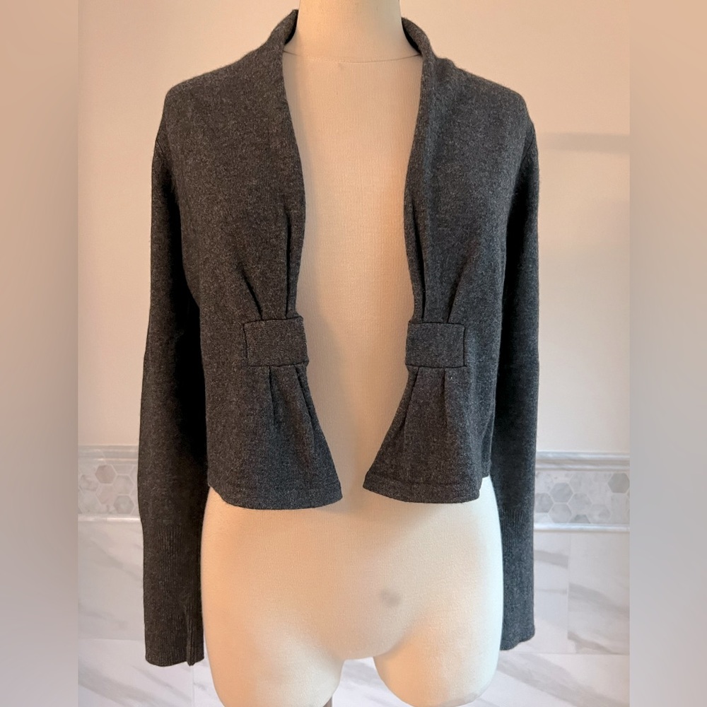 Antonio Melani Soft Merino Wool Charcoal Cardigan Sz S